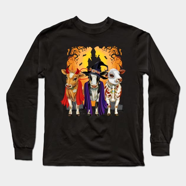 Baby Cow Halloween Long Sleeve T-Shirt by reginaturner